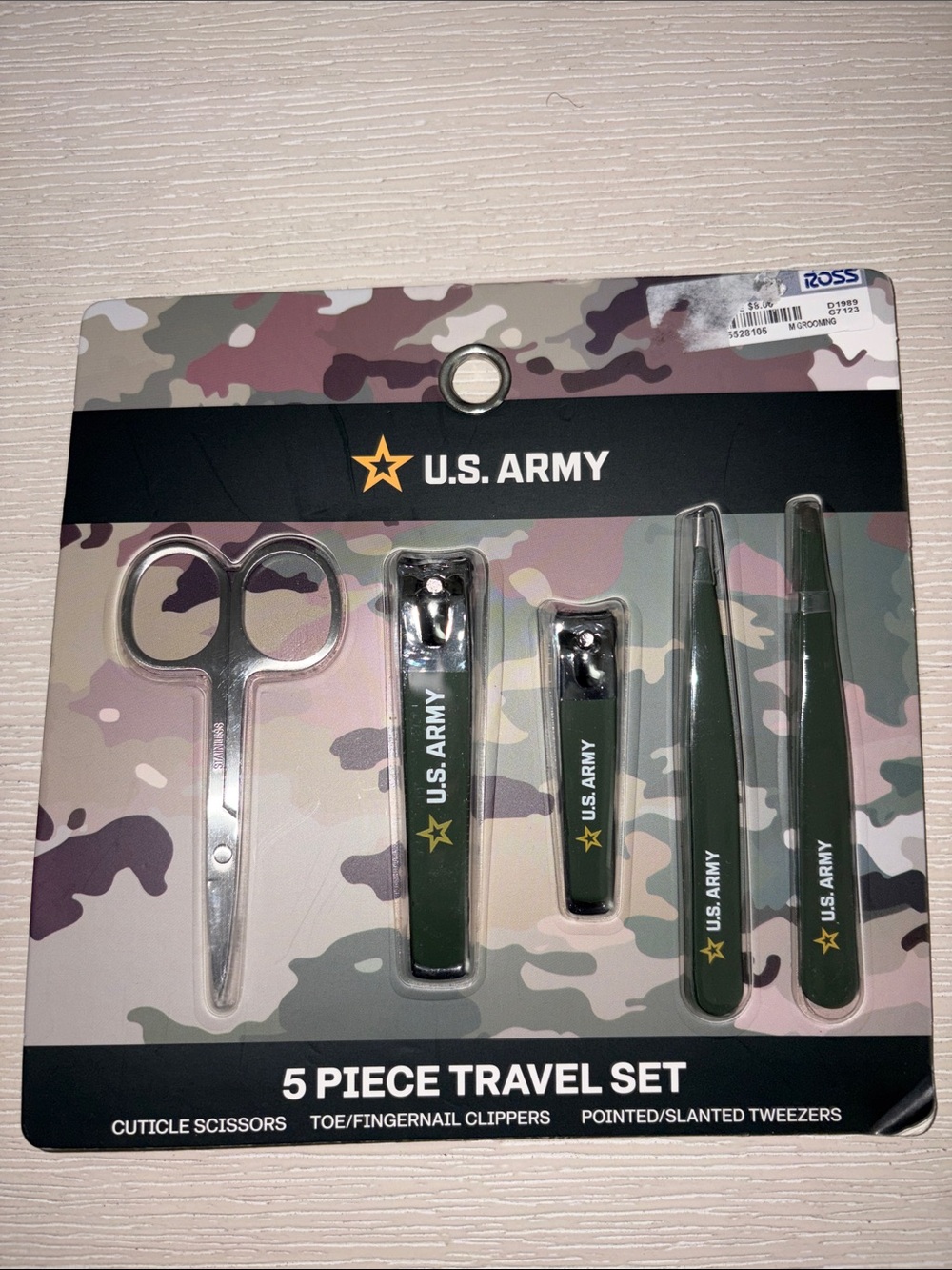 U.S. Army Olive Green 5-Piece Travel Manicure Set